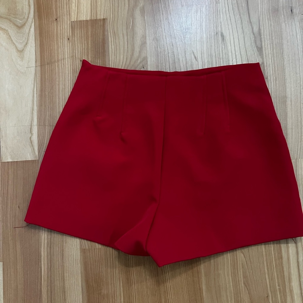 Red Women's Shorts Zara